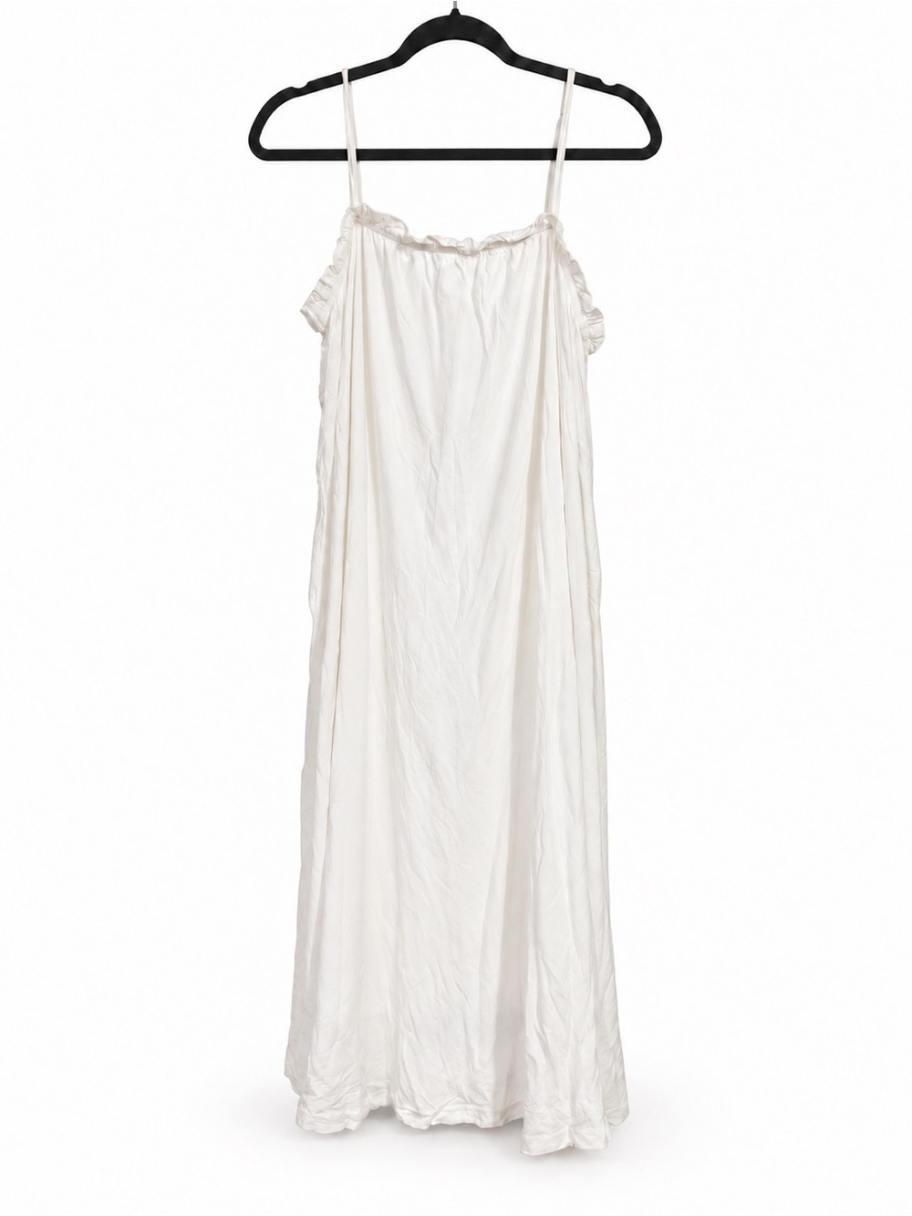 H&M White Ruffle Cold Shoulder Maxi Dress Size M
